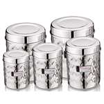 TIARA-TRIGO Canister Food Storage Container Dabba with Lids Stainless Steel (Medium)